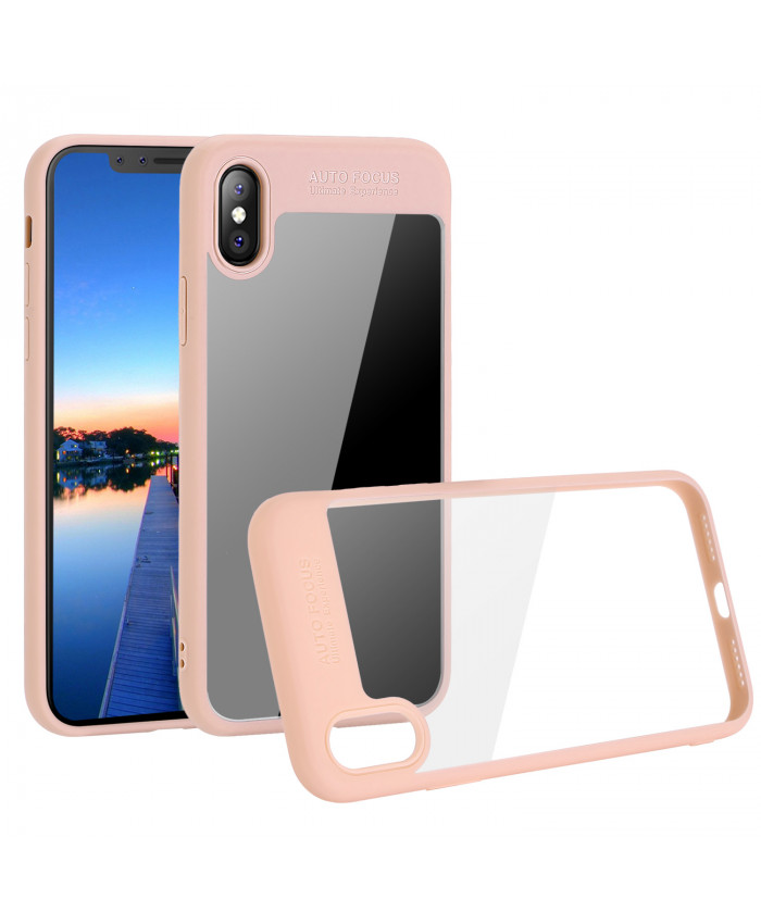 TOROTON iPhone X Case,Ultra Thin Shock-Absorption Transparent Hard Protective Case Cover for Apple iPhone X (A1865 A1901) -Pink